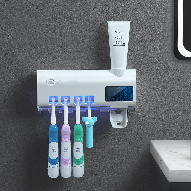 Toothbrush UV Sterilization Holders and Electric Toothpaste Squeezer