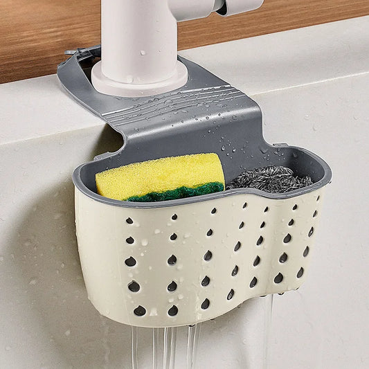 Adjustable Two-Layer Hanging Sink Drain Basket – Kitchen Storage & Sponge Holder