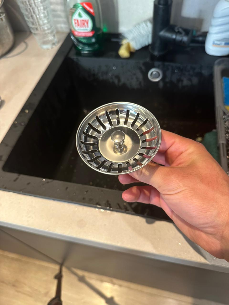 304 Stainless Steel Sink Strainer – 78–84mm Anti-Clog Filter