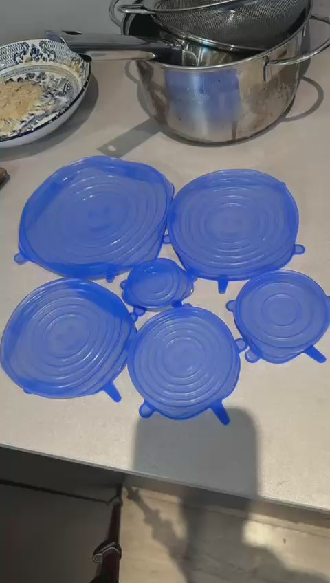 Reusable Silicone Stretch Lids (6-Pack) – Airtight Food Covers