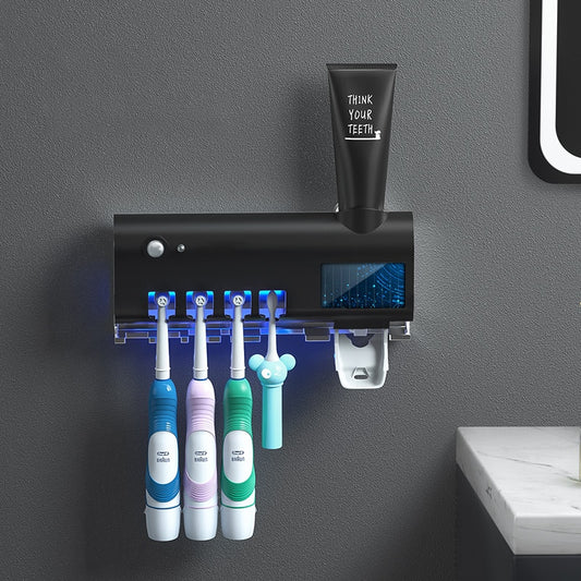 Toothbrush UV Sterilization Holders and Electric Toothpaste Squeezer